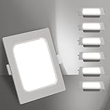 Aigostar Downlight Da Incasso a LED, 9W Equivalente a 100W, 6500K Cool White Light, Bianco, Faretti LED, LED Porthole, Ф110-120mm, Pack Of 6 [Classe di efficienza energetica A+]