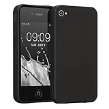 kwmobile Custodia Compatibile con Apple iPhone 4 / 4S Cover - Back Case per Smartphone in Silicone TPU - Protezione Gommata - nero