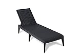 Toomax Lettino prendi sole reclinabile Numana, con finitura effetto rattan e schienale regolabile, anti-UV, Art. 950, dim. cm 60x186x29h (Antracite)