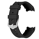 Kai Tian Cinturino per orologio nero con estremità curve universali in silicone da 20mm per uomo donna