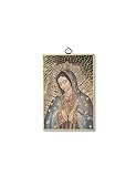 Fratelli Bonella | Quadro Sacro su legno MDF di pioppo 8mm con la Madonna del Guadalupe con Preghiera a lei dedicata sul retro 10 x 15 cm | Made in Italy