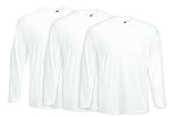 Fruit of the Loom Value Weight LS T T-Shirt, Bianco (Bianco), Medium (Taglia Produttore:M) (Pacco da 3) Uomo
