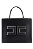 Elisabetta Franchi shopper media nera con logo - Taglia unica