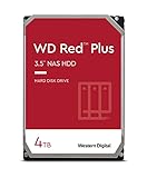 WD Red Plus 4TB per NAS Hard Disk interno da 3.5”, 5400 RPM Class, SATA 6 GB/s, CMR, Cache da 256 MB, Garanzia 3 anni