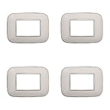 4 Pezzi Placche Compatibile Con Bticino Axolute, Modello Orbis Serie Ovale (3 Moduli/Posti, Bianco)