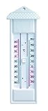 TFA Dostmann Termometro analogico massimi-minimi, 10.3014.02, valori massimi e minimi, resistente alle intemperie, Made in Germany, Bianco