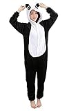 Mescara Pigiama Panda Cosplay Intero Unisex Costume Halloween Carnevale Festa Party Animale Sleepwear (M per Alto 158-168 cm, Nero)