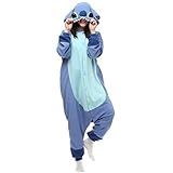 ZKomoL Animali Pigiama Kigurumi Onesie Unisex per Adulti per Feste e Cosplay Costume (XL, Blu Stitch)