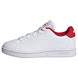adidas Advantage Lifestyle Court Lace Shoes, Sneaker Unisex - Bambini e ragazzi, Ftwr White Ftwr White Better Scarlet, 38 EU