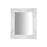 Biscottini INTERNATIONAL ART TRADING Specchio da parete 33x26x3 cm Made in Italy/Specchio shabby legno bianco/Specchio barocco/Specchio per bagno rettangolare