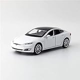Modellino per Tesla Model S P100Dalloy Car Model Model Auto Six Door Sound Sound e Light Trondato Giocattolo Giocattolo Bambini Regalo 1:32 (Color : White)
