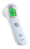 EUROPAPA Termometro per Febbre per Bambini, Adulti, termometro Frontale a infrarossi con Allarme Febbre, Interruttore °C/°F, Memoria 30 Volte (Blu)