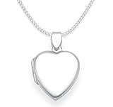 Collana con ciondolo portafoto a forma di cuore, in argento sterling, su catenina lunga 46 cm. Dimensioni: 18 mm x 20 mm x 4,5 mm In confezione regalo 8018/18.