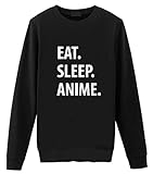 Fellow Friends - Eat Sleep Anime Unisex Sweater Large Black