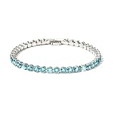 Branets - Braccialetto di cristallo da donna con strass blu, regolabile, idea regalo per amiche, gioielleria alla moda per donne e ragazze