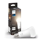Philips Hue White Lampadina Smart LED Smart, Bluetooh, Attacco E27, 15W, Dimmerabile, Luce Bianca Calda, Bianco