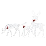 Fiorky Set di luci natalizie for la famiglia di renne in 3 pezzi con luci a LED Ornamento for lampada con renna in 3 pezzi Imformeabile creativo for la decorazione di interni ed esterni (A)