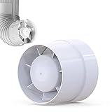HENGBIRD Ventilatore a tubo 100 mm scarico fumo 130 m³/h silenzioso per casa cucina WC soffitti (Ø10 cm)
