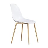 RXBFD chair Sedia da Pranzo Mid-Century Moderna in plastica PP con Gambe in Metallo, Curva di Comfort dal Design ergonomico, per Soggiorno/Bar/Lounge/Sala Studio/Sala da Pranzo/Pub