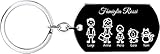 Stileitaliano portachiavi personalizzato piastrina family argento con incisione porta chiavi militare personalizzabile per famiglie in alluminio idea regalo… (02 - Family Nero)