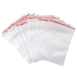 Carehabi 100 sacchetti con zip, richiudibili, trasparente con cerniera, di plastica (10 x 15)
