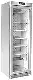 METRO Professional Vetrina congelatore GSC240N, acciaio inox/vetro, 59.5 x 64 x 188.5 cm, 240 L, raffreddamento ad aria, 550 W, serratura, argento