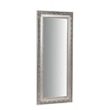 Biscottini Specchio da parete 82x35x3,5 cm Made in Italy | Specchio shabby chic | Specchiera bagno color argento anticato | Specchio vintage da parete
