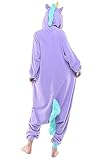 ZKomoL Animali Pigiama Kigurumi Onesie Unisex per Adulti per Feste e Cosplay Costume (L, Purple Unicorn)