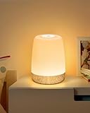 FOMYHEARD Piccola lampada da tavolo senza fili, lampada da comodino a LED Touch dimmerabile con luce calda e 256 RGB cambia colore, lampada ricaricabile, luce notturna dimmerabile con timer, luce
