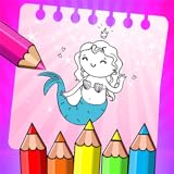 Mermaid Drawing for kids - coloring book